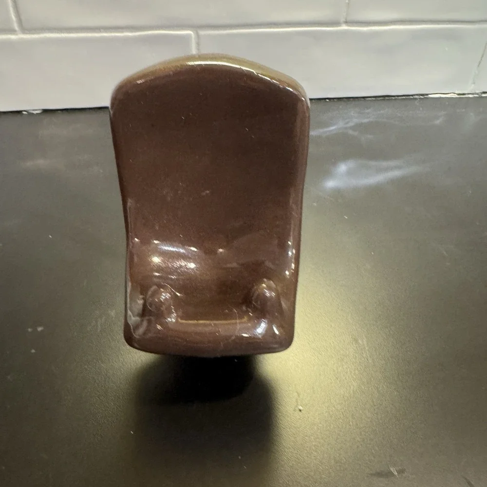 Vintage‎ Brown Ceramic Hippo Soap Toothbrush pen card Holder Animal Bathroom